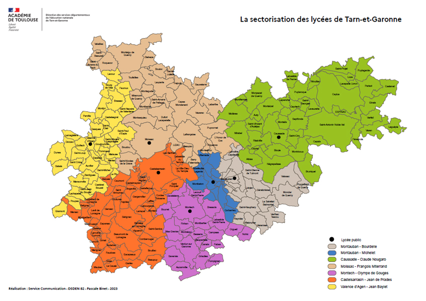 Carte scolaire du Lot et du Quercy