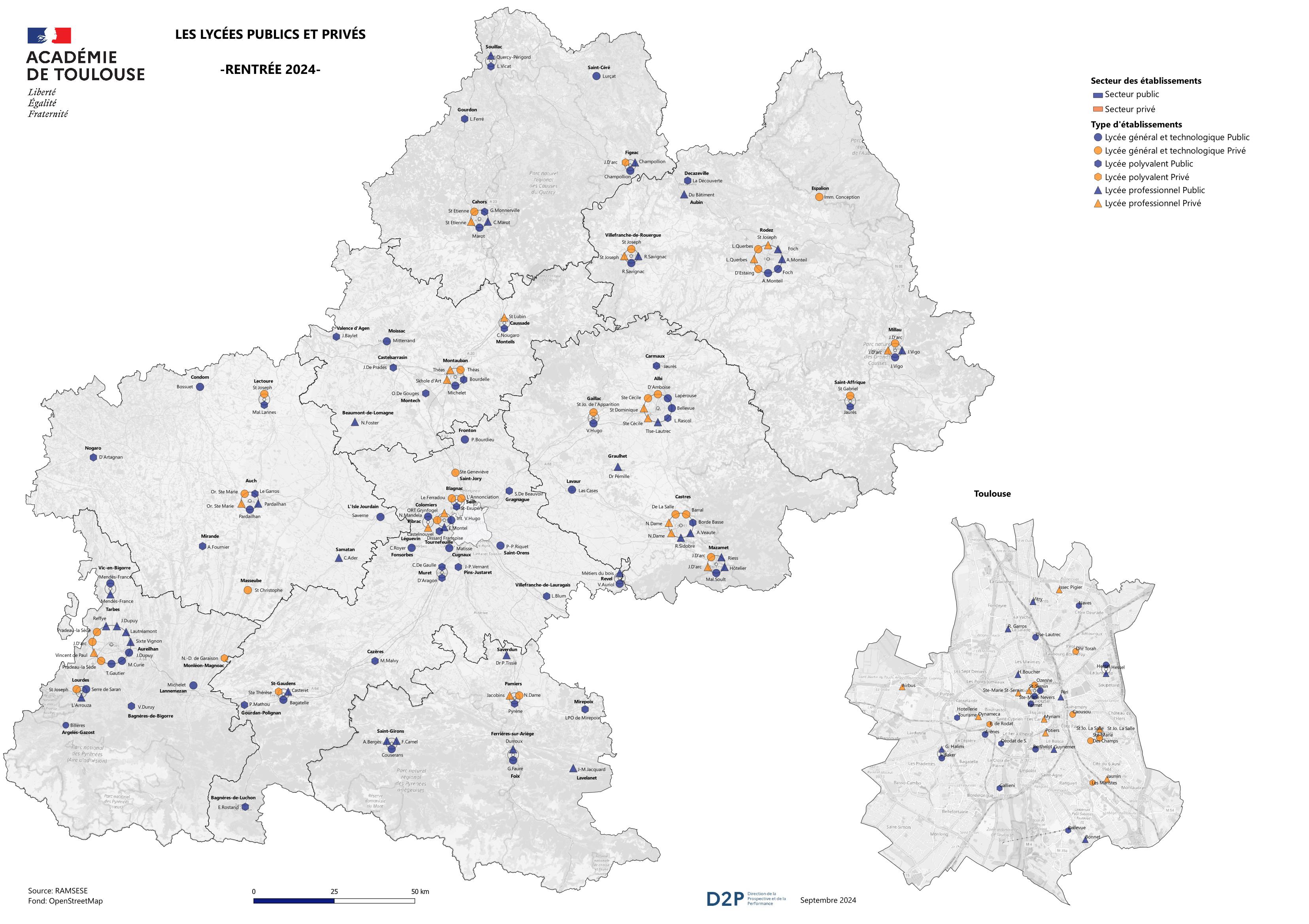 D2P - Les lycées de l'académie - Rentrée 2024
