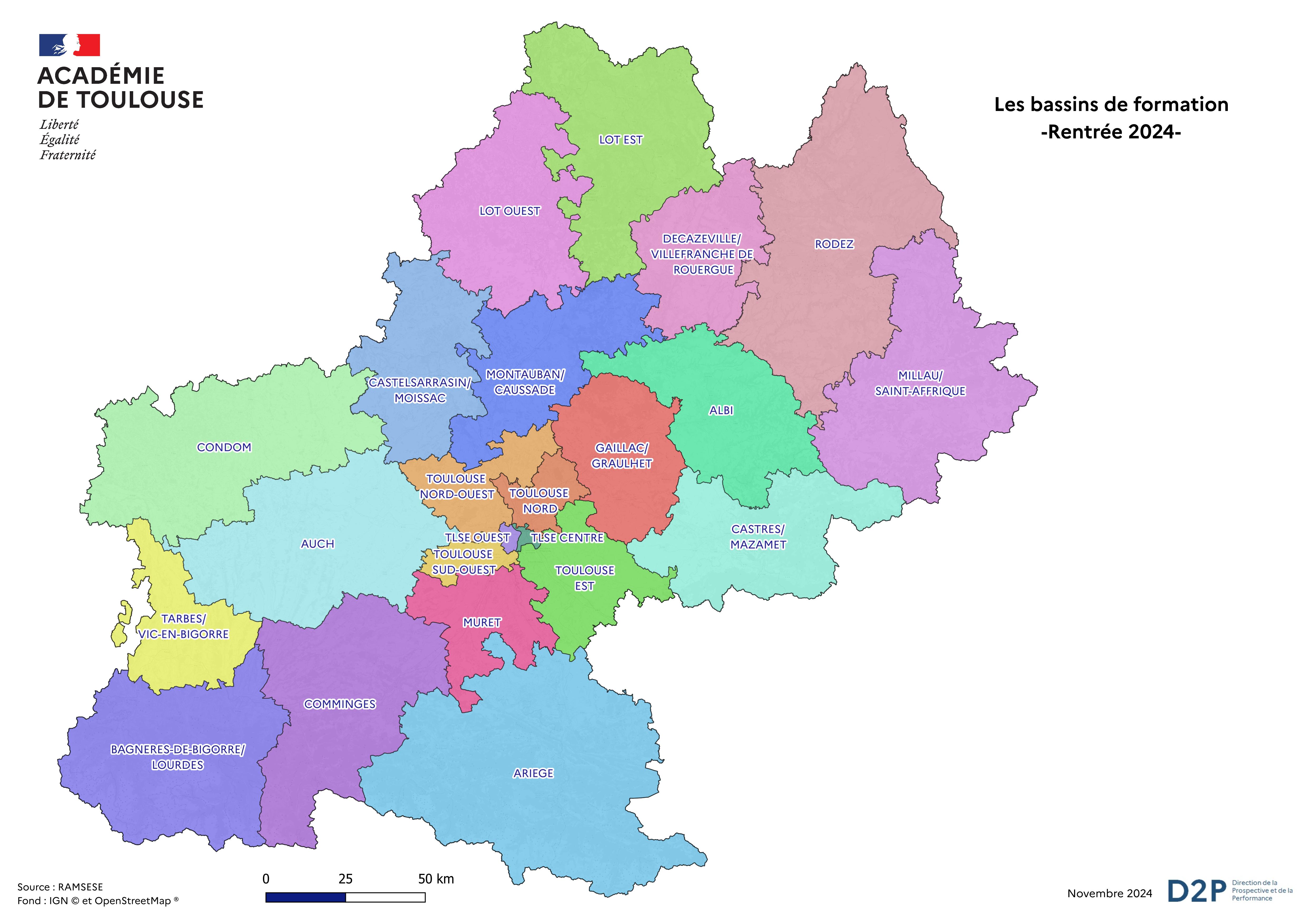 D2P - Les bassins de formation de l'académie - R2024